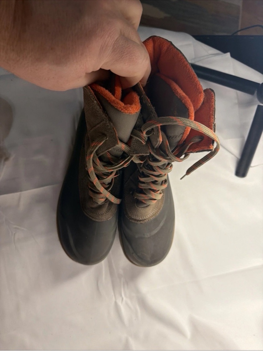 BareTraps Brown and Orange Waterproof Lace-Up Boots - excellent condition.